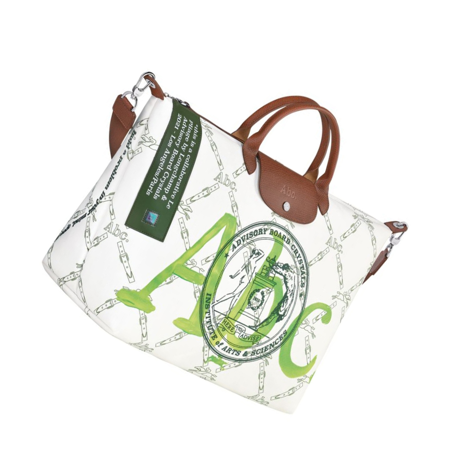 Longchamp X Abc Highart For Hs Reistas Dames Wit Groen | NL-OL62185