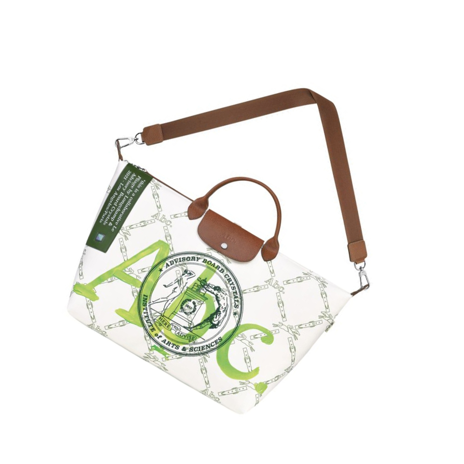 Longchamp X Abc Highart For Hs Reistas Dames Wit Groen | NL-OL62185