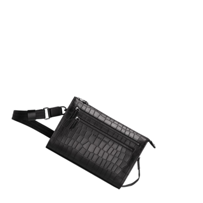 Longchamp Croco Block Crossbodytassen Dames Zwart | NL-CX96147