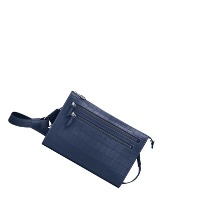 Longchamp Croco Block Crossbodytassen Heren Donkerblauw | NL-FB24710