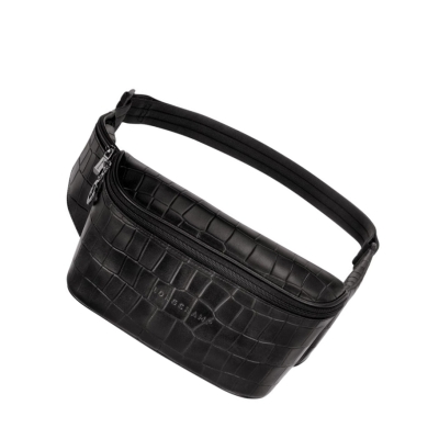 Longchamp Croco Block Heuptas Dames Zwart | NL-TQ20875