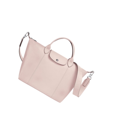 Longchamp Le Pliage Cuir M Handtas Dames Roze | NL-JQ05146