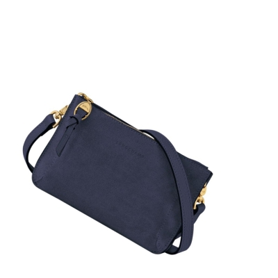 Longchamp Mailbox Soft Rits Rond Portemonnee Dames Donkerblauw | NL-NR02159