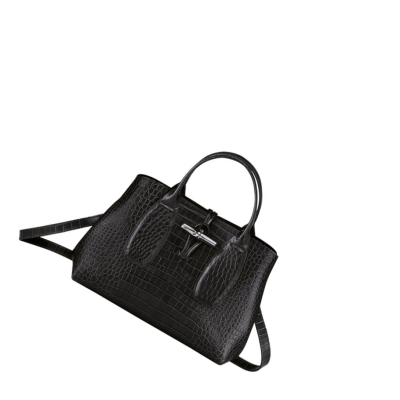 Longchamp Roseau M Handtas Dames Zwart | NL-ZD40158