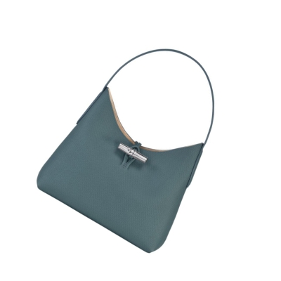 Longchamp Roseau M Schoudertassen Dames Blauw | NL-GQ58073
