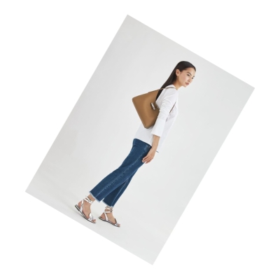 Longchamp Roseau M Schoudertassen Dames Beige | NL-VE47850