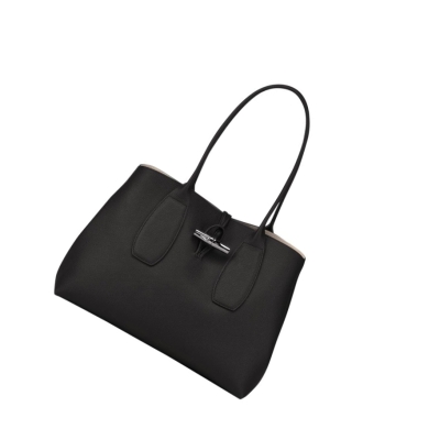 Longchamp Roseau Schoudertassen Dames Zwart | NL-WR26490